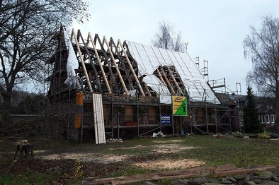 Baufortschritt an der Kirche Triglitz