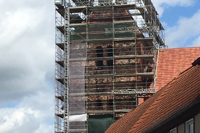 Baufortschritt an der Kirche Freyenstein