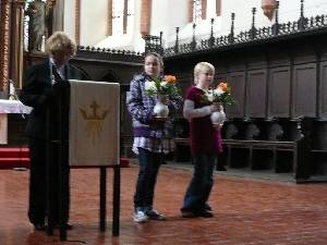 Sophie Arndt, Michelle Haberecht und Frau Rosemarie Luchs